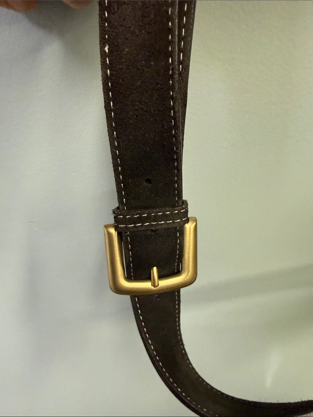 Bally Dark Brown Suede Messenger Bag with Gold Hardware